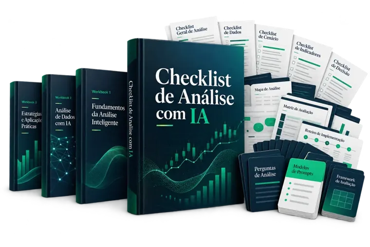 Kit Checklist de Análise com IA, livro e fichas de consulta